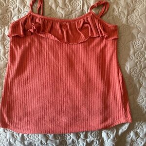 Maurices Coral Ruffle-Trim Tank Top
